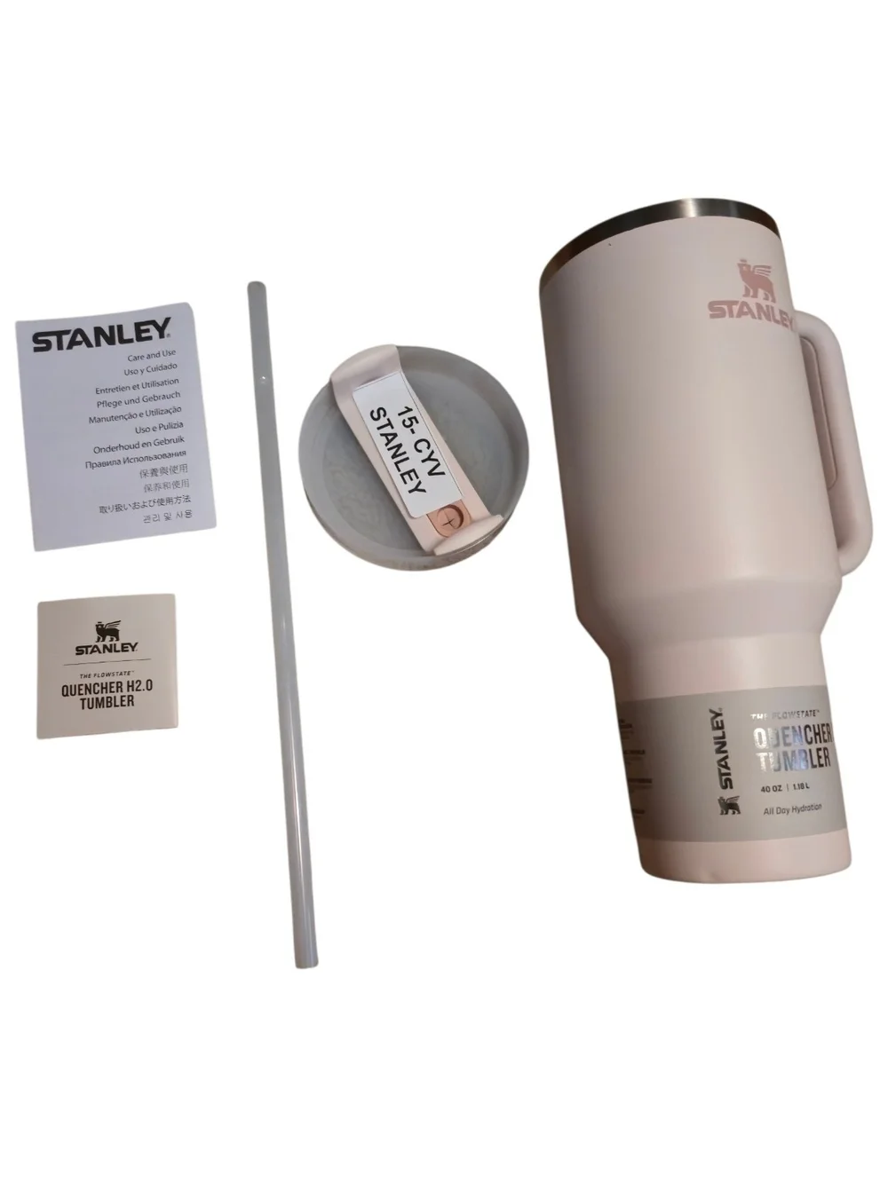 Stanley Quencher H2.0 FlowState Tumbler 40oz - Rose Quartz 2.0